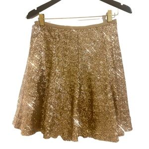 CeCe Gold Glitter Flounce Skirt